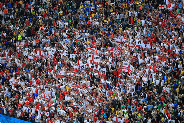 A huge presence of England fans in the stadium